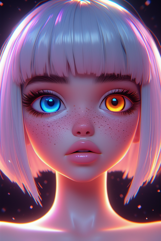 3D virtual waifu – stylized character portrait