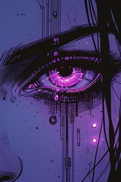 Manga panel – glowing eye close-up